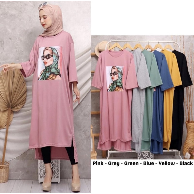 TUNIK OVERSIZE LONG TUNIK BASIC JUMBO BIG SIZE OVERSIZED KAOS PANJANG OVERSIZE