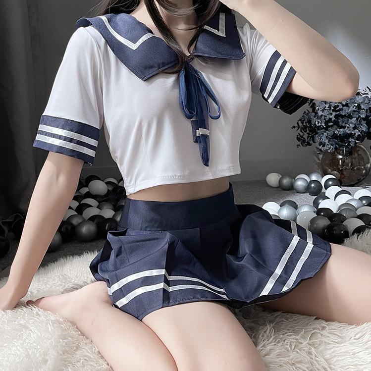 Best Seller.. Lingerie Set Pelajar Jepang Wanita Seragam Pelaut Rok Lipit Seragam Cosplay Anime 3A35