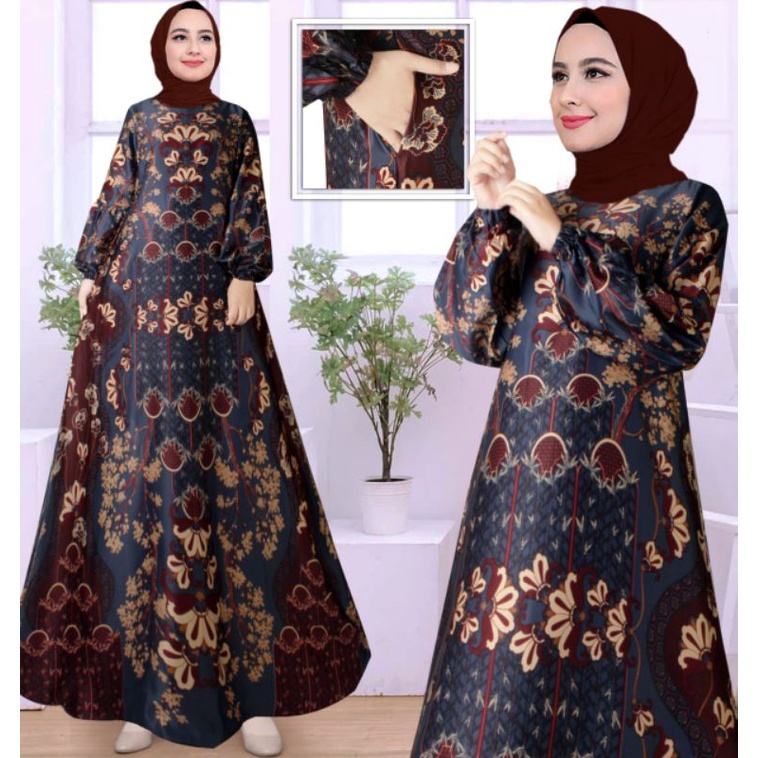 MALIKA Mode KEYSA DRESS GAMIS MUSLIM LENGAN BALON