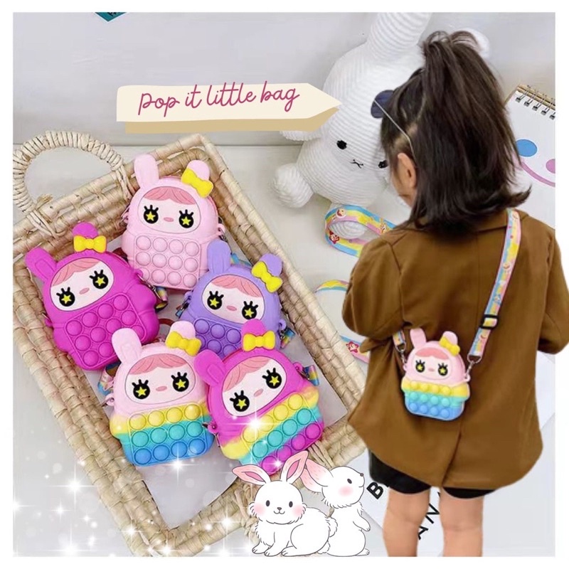 GROSIR TAS ANAK POPIT JELLY / TAS POP IT ANAK SELEMPANG UNICORN / TAS POP IT ANAK TERMURAH/DOMPET KOIN/COIN/ MINNIEMOUSE/ HK/ UNICORN/ CUPCAKE/ KUE/ANAK PEREMPUAN/ CAT/KUCING