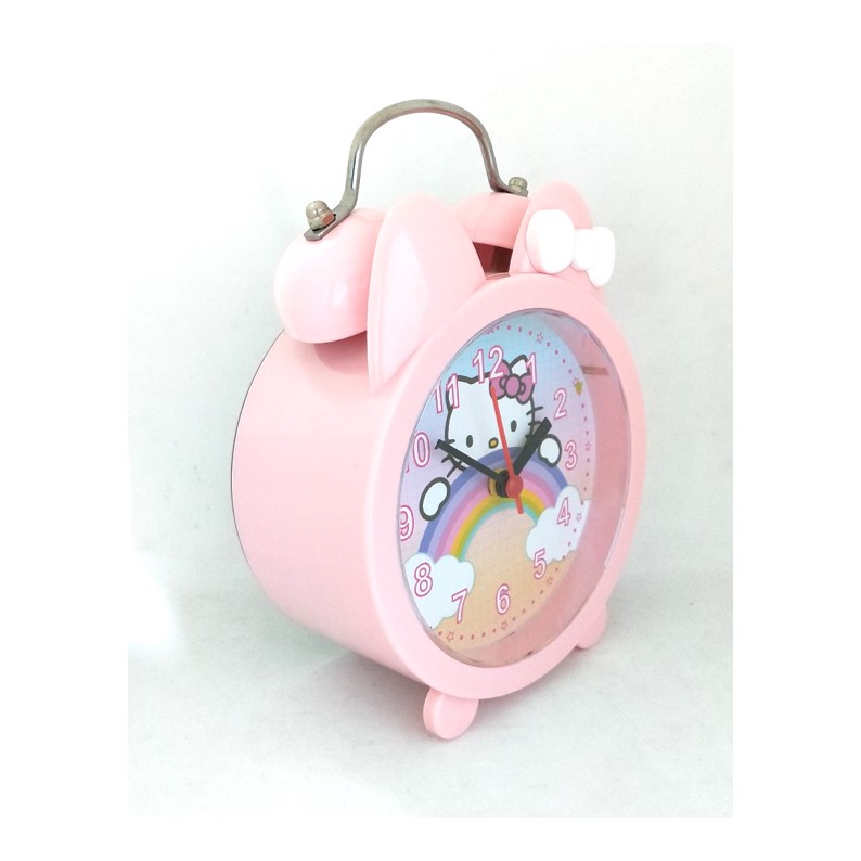 Jam Hello Kitty Jam Weker Karakter Hello Kitty Bunyi Kring Warna Pink Free Baterai