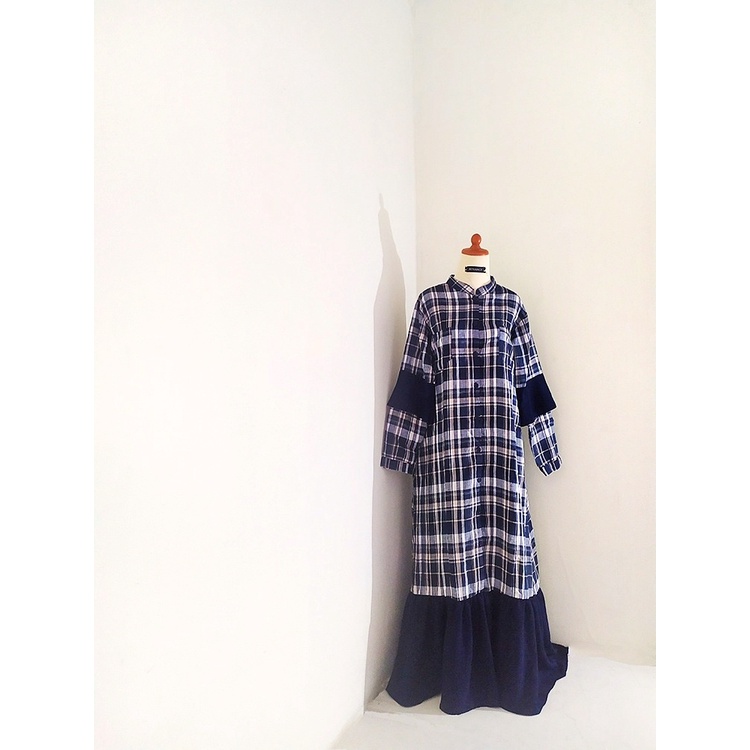 DRESS TARTAN BIRU TUA MIX DONGKER