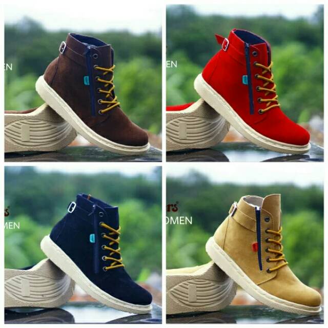 Sepatu Boots Cewe Kickers Femme Gaya Trendi