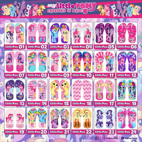 Sandal Karakter Little Pony Equestria Girls | Sendal Print | Sandal Jepit Anak Kids