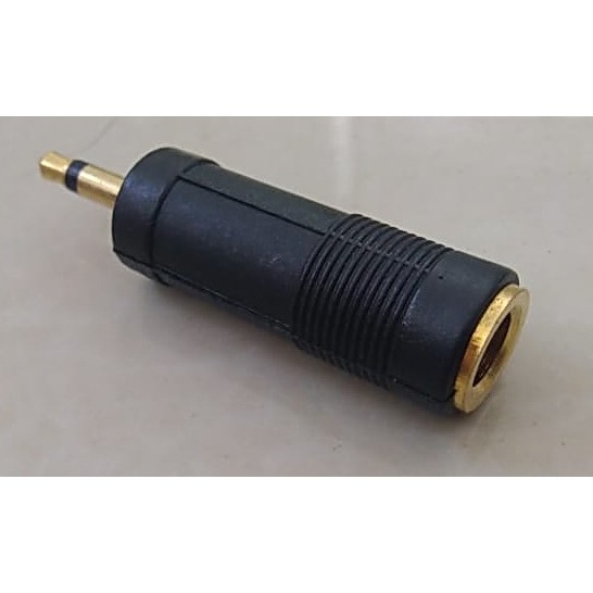 Converter Jack Akai Mono 6.5mm To Jack Mini 3.5mm Mono Gold