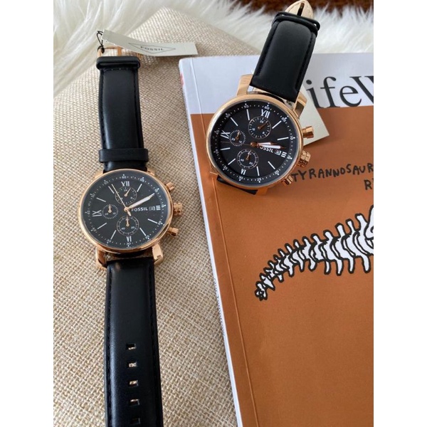 BQ1008 Rhett Classic Edition Black Chronograph Rose Gold Watch nwt
