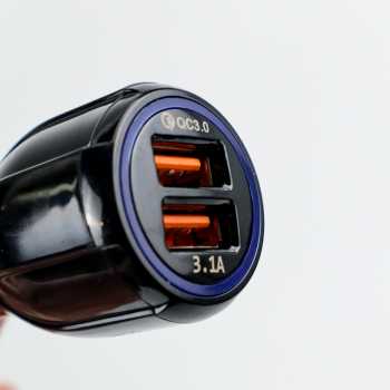 Car Charger Dual USB Port 3.1A QC3.0 / Car Charger Mobil Car Charger 2 Port Usb Car Charger / Colokan Casan Mobil Colokan Charger Mobil Fast Charging / Charger Led Display Charger Mobil Murah Aman Charger Car 2 USB Port 2 / Colokan Cas Dalam Mobil 2 Usb