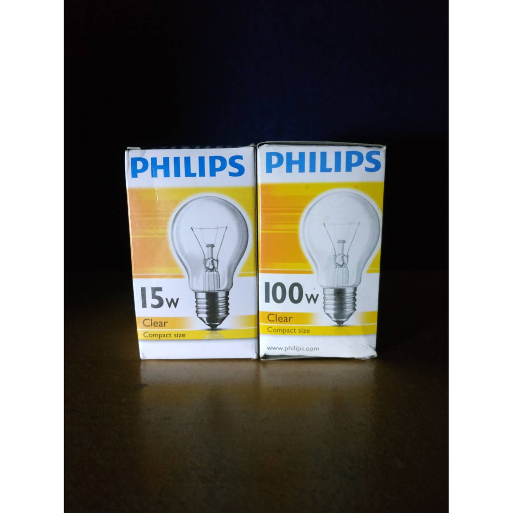 Lampu Standard Bulb 15W, 100W E27 Clear Standard Bulb Philips