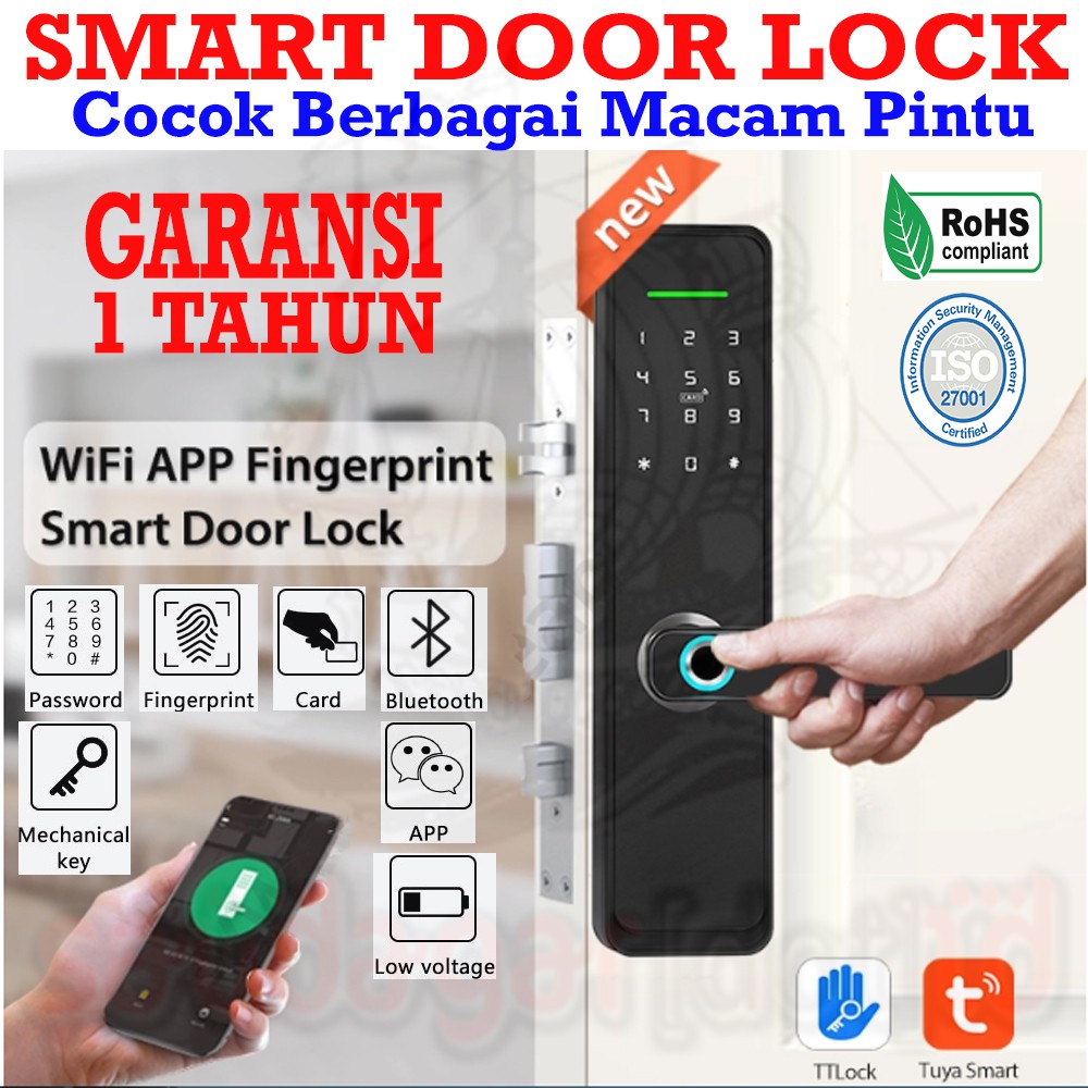 KUNCI PINTU DIGITAL - DIGITAL DOOR LOCK - FINGERPRINT - SIDIK JARI