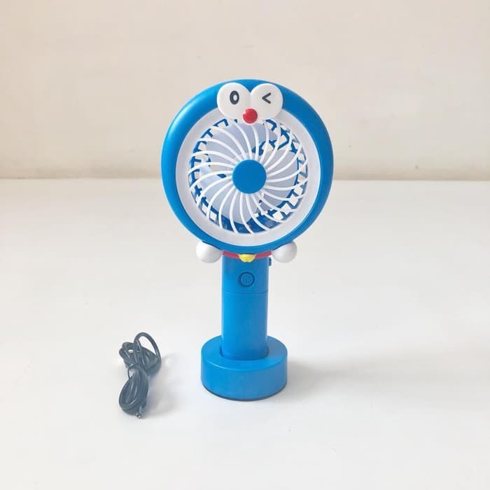 Kipas angin mini / fan / genggam / tangan / LED / USB - 5566 - Doraemon