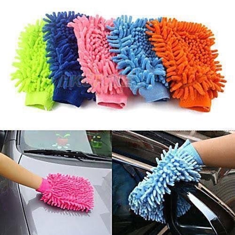 Sarung Tangan Microfiber Kain Lap Microfibre Cendol Cuci Mobil Motor Bulu Magic Alat Pembersih