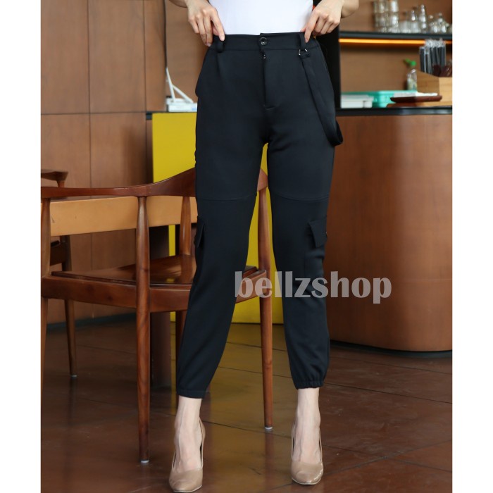 Ds201V Celana Jogger Wanita / Jogger Scuba 2050 / Belakang Pinggang Karet - Cream Rfc010