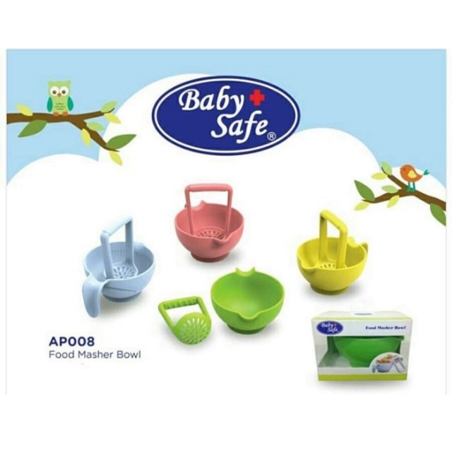 Baby safe ap008 food masher bowl - mangkok pengolah makanan bayi | food processor mpasi