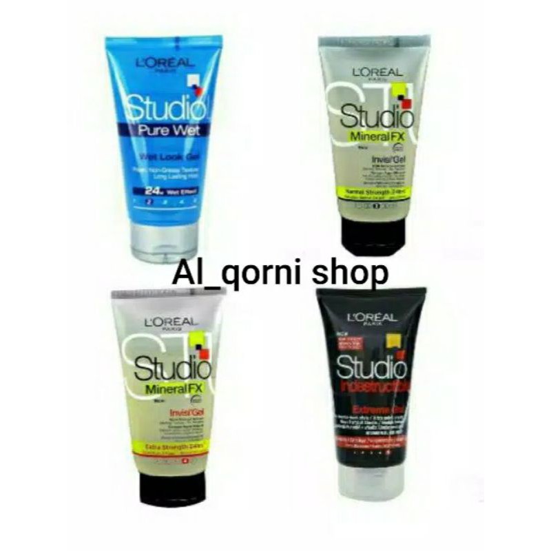 LOREAL Studio Line Hair Gel 150ml Pomade Rambut L'oreal Pure Wet / Mineral FX / INDESTRUCTIBLE