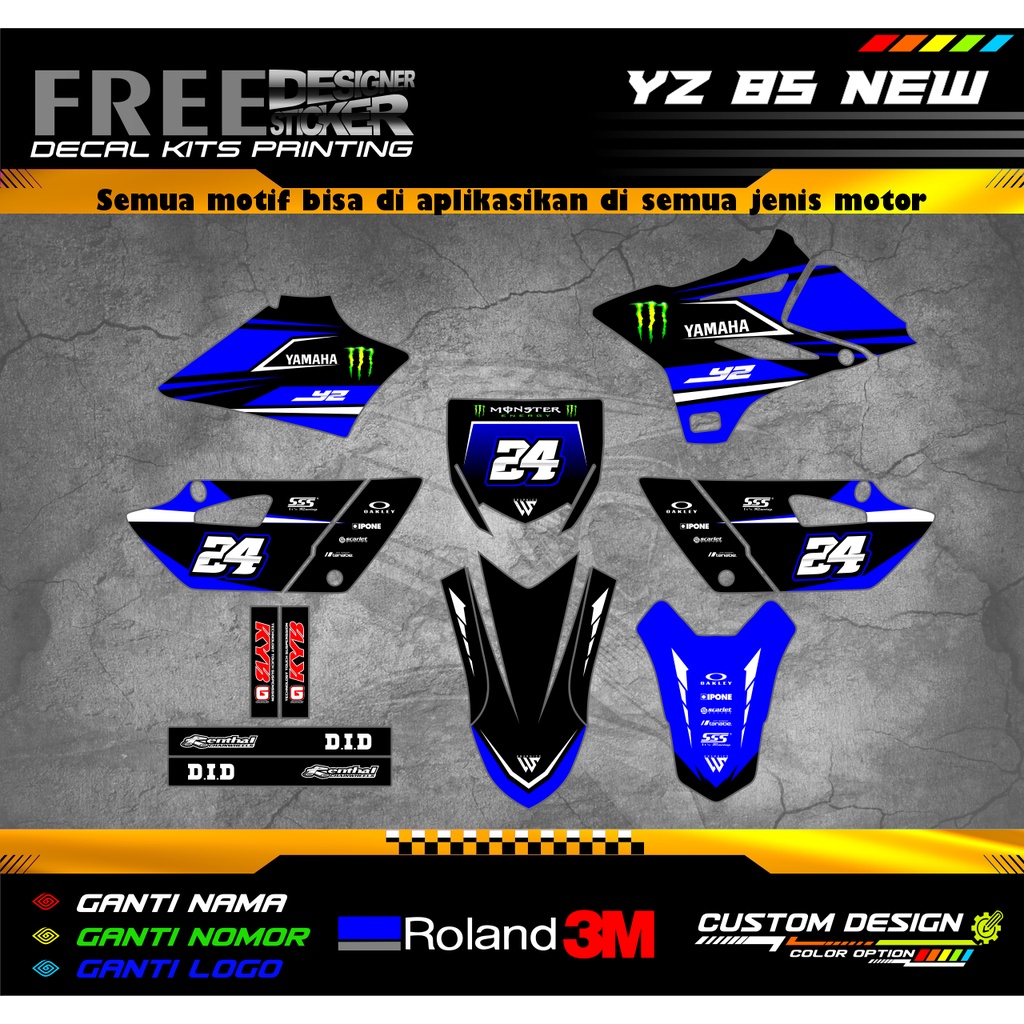 Decal Stiker Motor Yamaha YZ 85 New Custom WS040