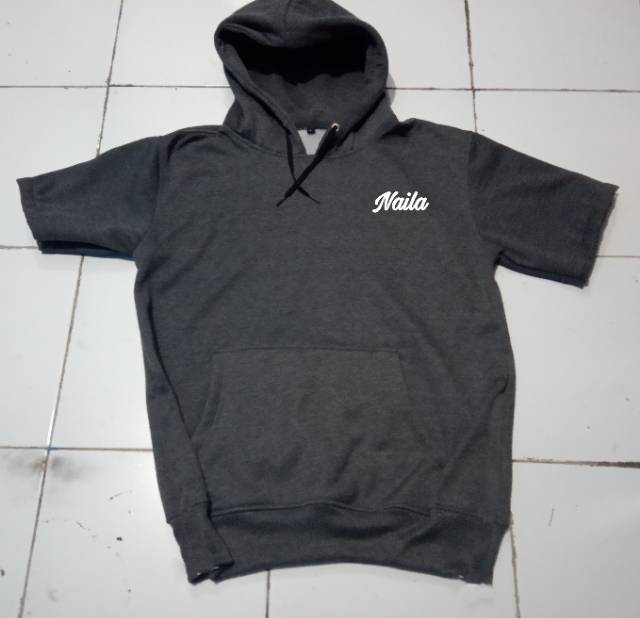 hoodie pria distro/ Jaket Hoodie lengan pendek short sleeve