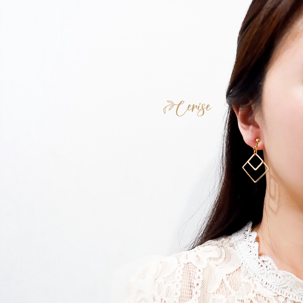 Namira Earrings | Anting jepit gantung korea gold silver cantik aksesoris wanita korean style trendy stylish