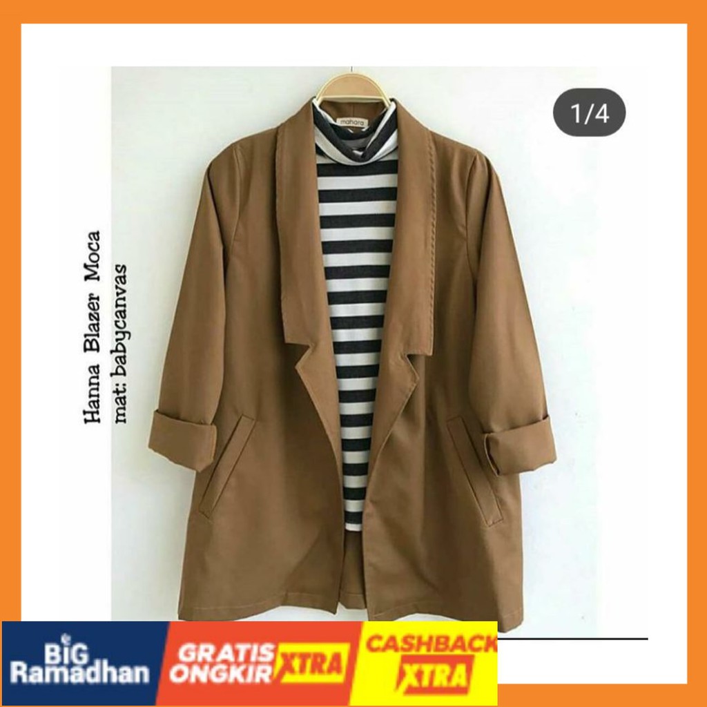 RAJUT RAPI BIG UKURAN ALLSIZE JUMBO LD 110 BESAR MURAH / hanna Blazer / Bahan Baby Canpas Premium