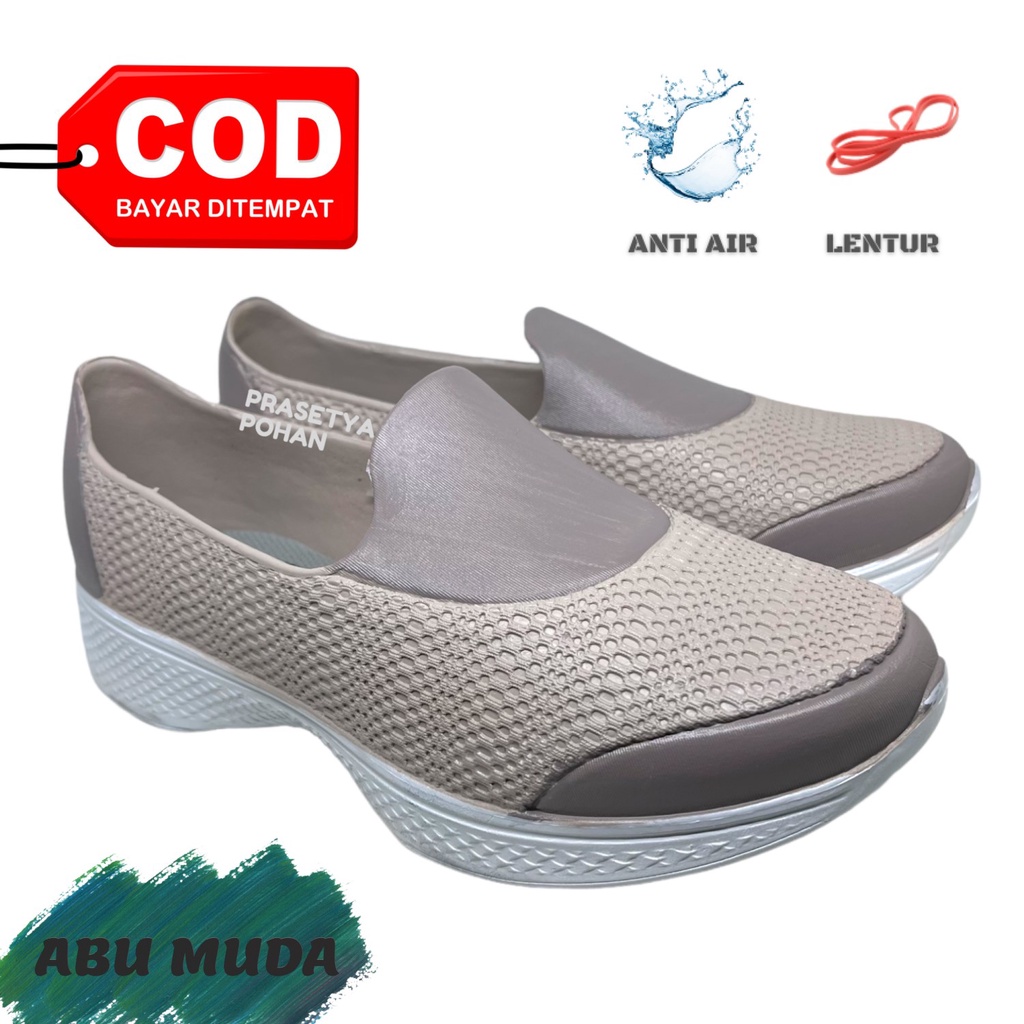 Sepatu Karet Wanita Anti Air dan Awet - Sepatu Wanita Model Slip On 528 UKURAN JUMBO