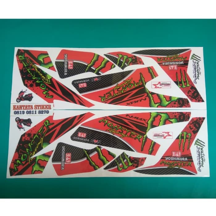 stiker striping motor nmax monster merah murah