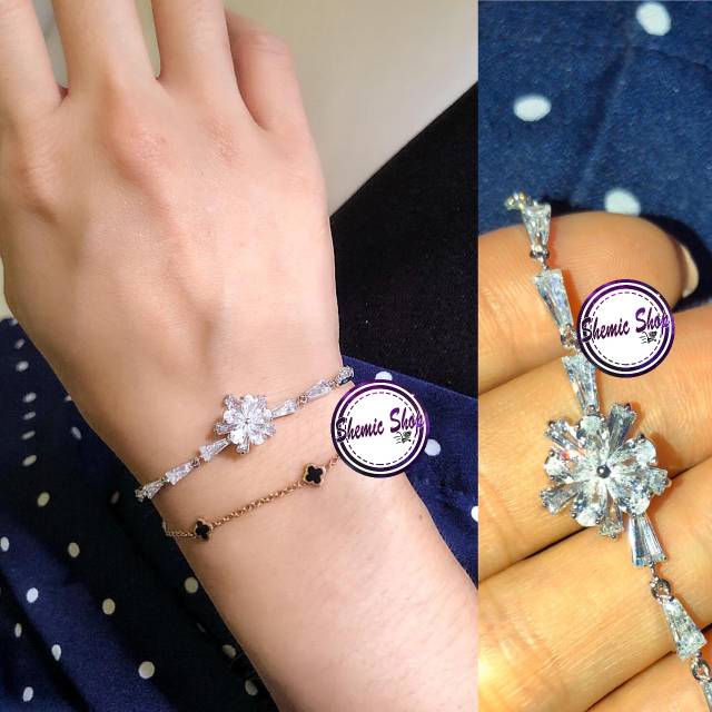 Gelang serut Sakura Czech Crystal super shiny