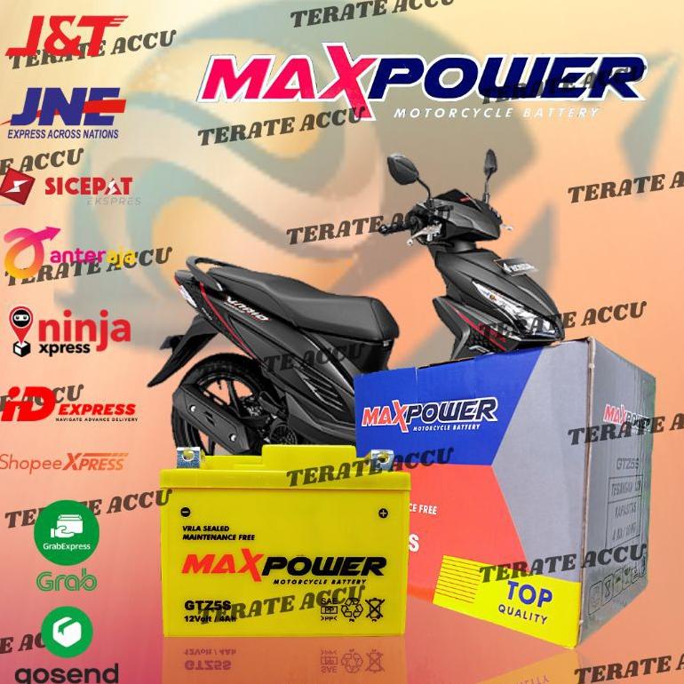 Aki Kering Motor MAX POWER GTZ 5s X-Ride , Freego 125 , Lexam