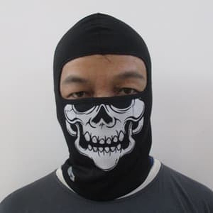 Masker Ninja Full Face Tengkorak/Sarung Kepala Helm/Masker Motor