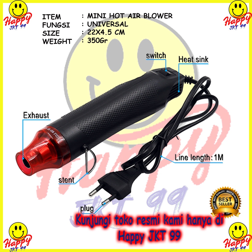 [ HAPPY JKT 99 ] MINI HEAT GUN HOT AIR GUN LOW WATT 220V 300W ALAT PEMANAS ORIGINAL