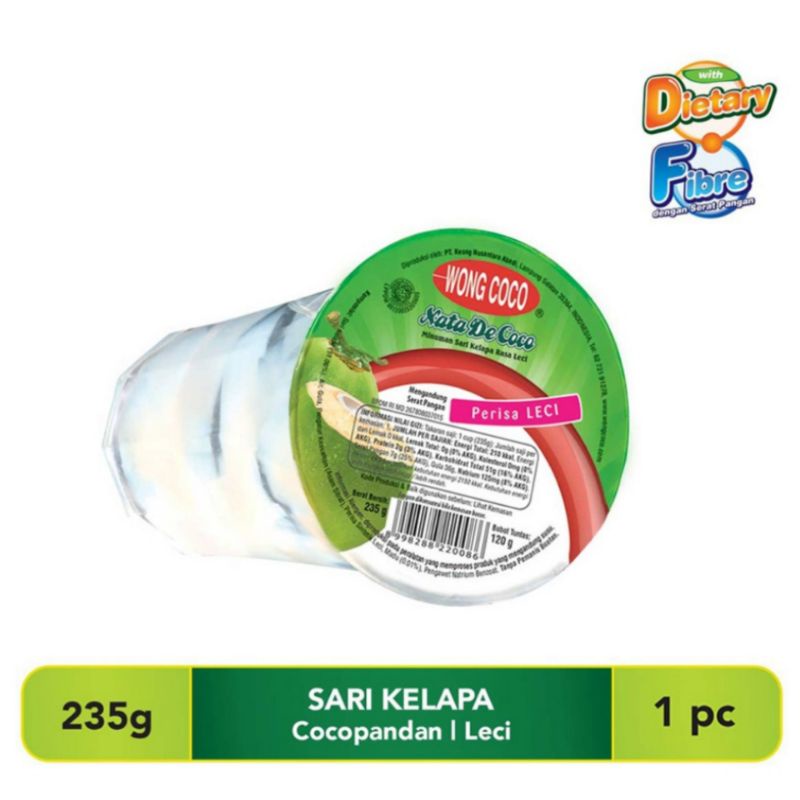 

WONG COCO Nata De Coco Sari Kelapa Lychee 235 g