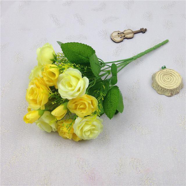 COD BUNGA MAWAR  BUNGA TANGKAI PLASTIK BUNGA ARTIFISIAL BUNGA PAJANGAN BUNGA HIASAN BT9018-KUNING