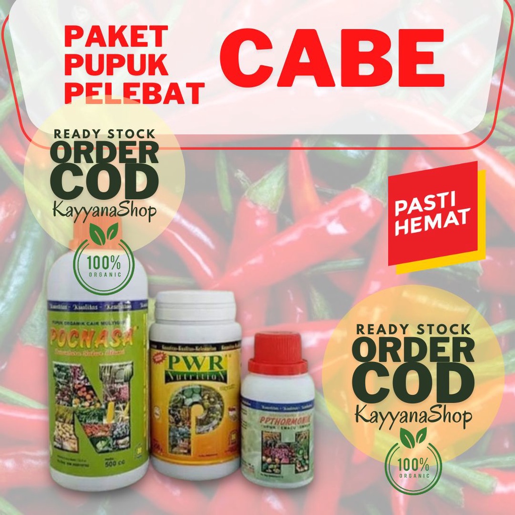 Paket Pupuk NASA untuk Cabe / Cabe Rawit / Cabe Keriting / Cabe Merah Besar / Pupuk Pelebat Buah Cab