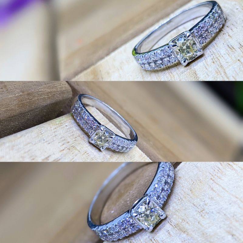CINCIN EMAS BERLIAN ASLI SOLITAIRE EMAS PUTIH