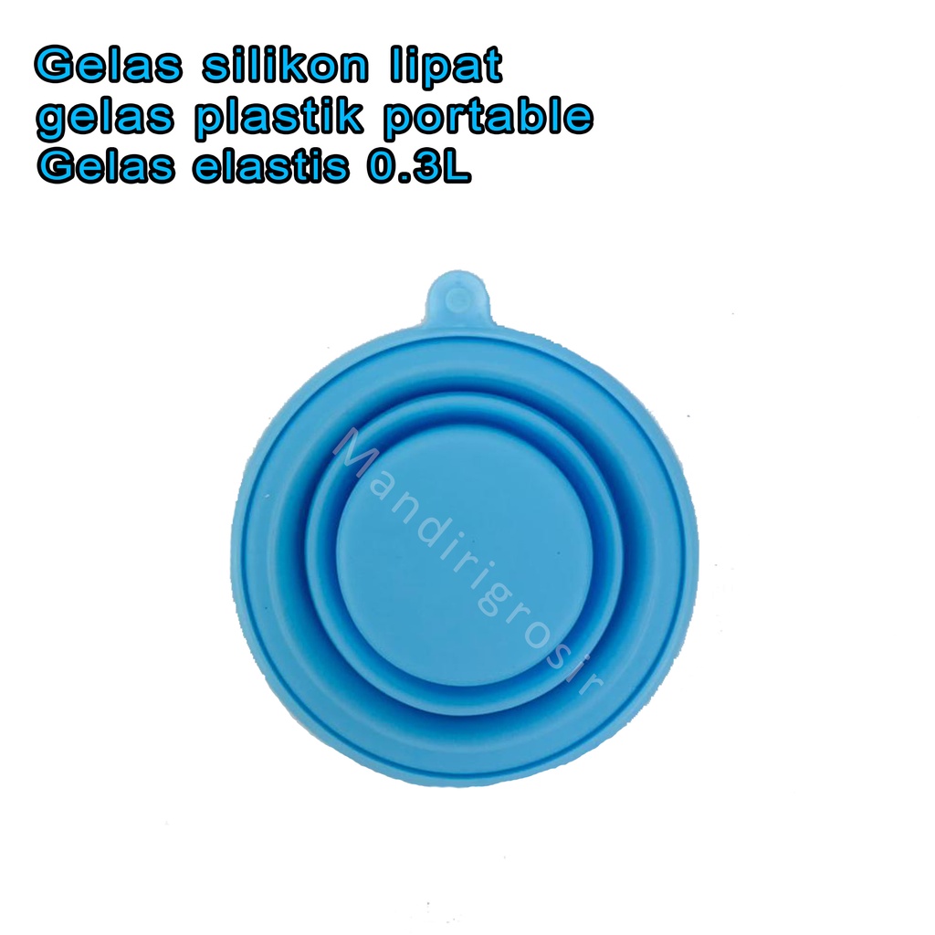 Gelas lipat * gelas lipat plastik portable polos * Gelas elastis *  Biru 0.3 Liter