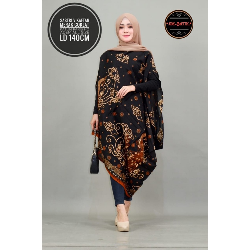 kaftan batik bahan paris motif batik Solo asli premium fit JUMBO KONDANGAN