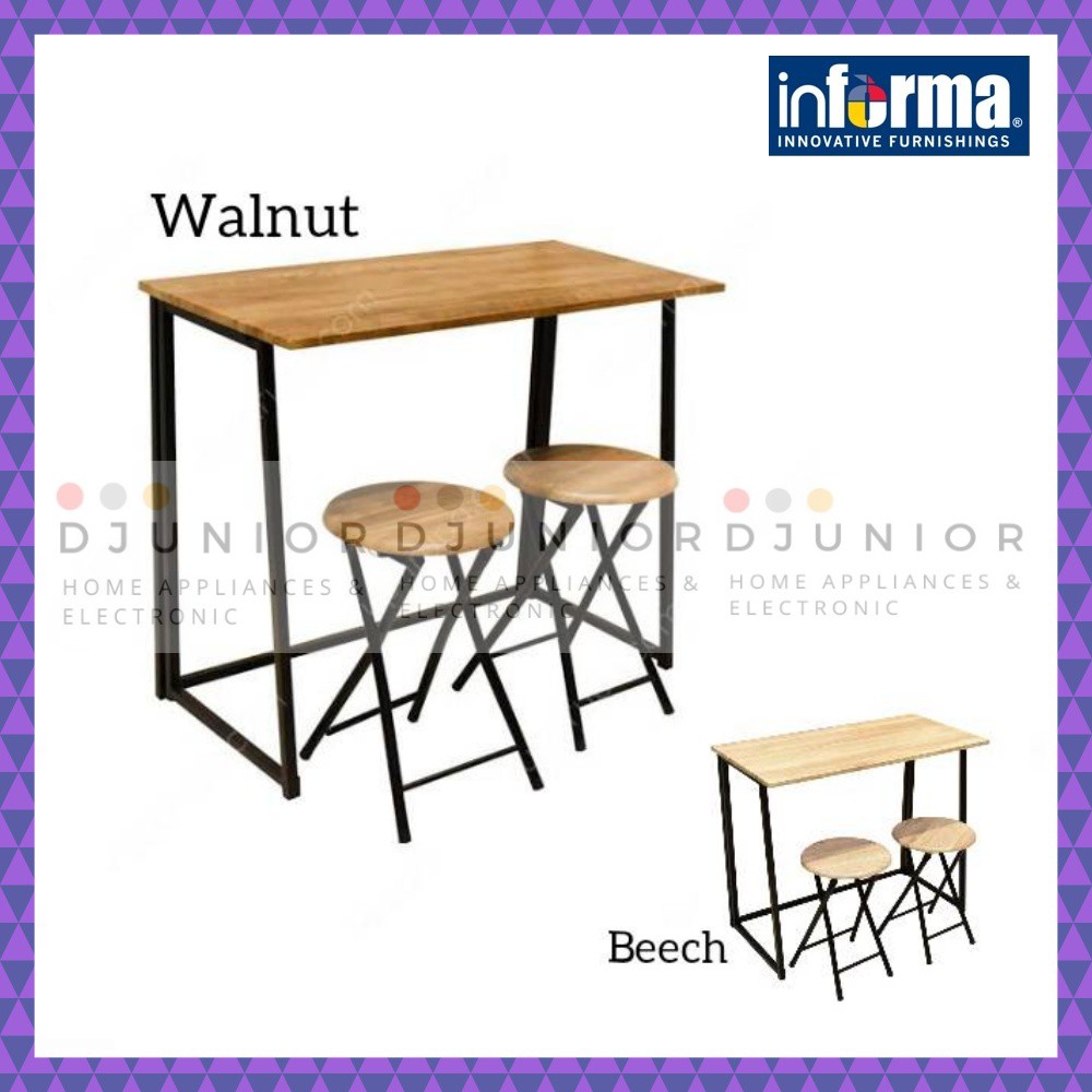 INFORMA - LEXI LEXY MEJA MAKAN LIPAT 2 KURSI MINIMALIS / DINNING SET / MEJA BELAJAR / MEJA LAPTOP