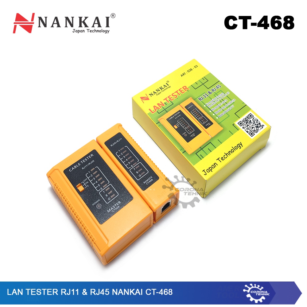 Lan Tester RJ11 &amp; RJ45 Nankai CT-468