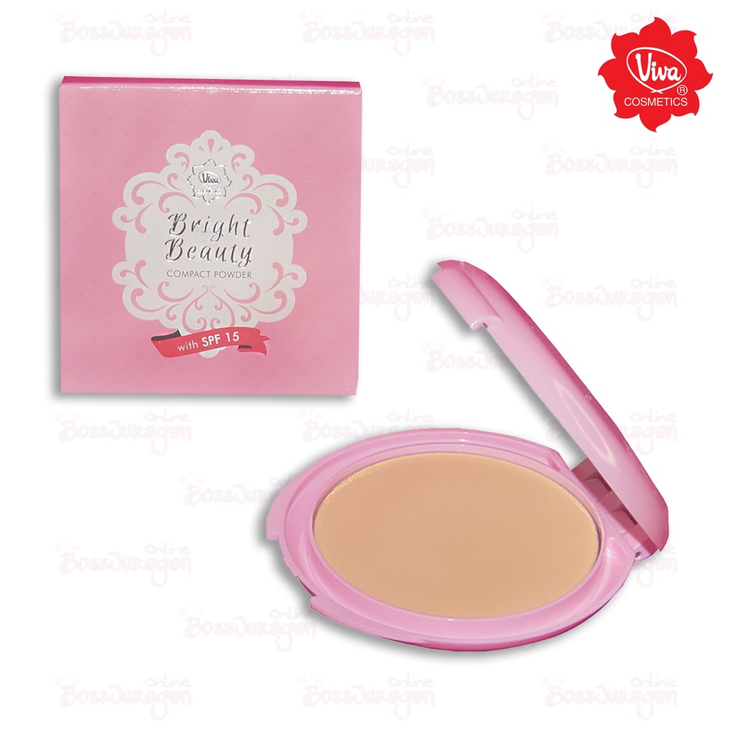 (BOSS) VIVA Bright Beauty Compact Powder with Spf15 - 15g | Viva Bedak Compact 15g