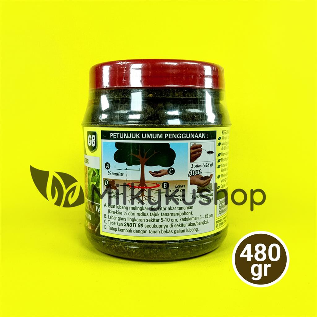 PUPUK SROTI G8 SEMUA JENIS TANAMAN 480 GRAM KEMASAN PABRIK