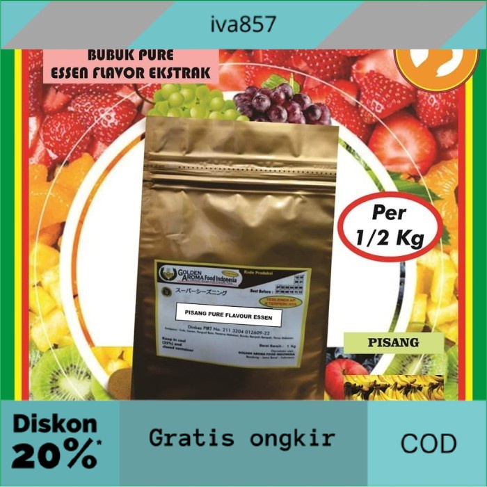 

PROMO Bubuk Pisang Murni Essen Flavour Ekstrak 500 Gram Serbuk Banana Pure GRATIS ONGKIR