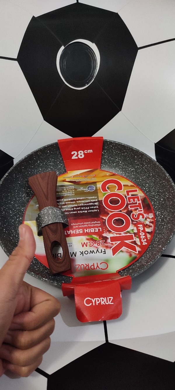 Cypruz Fp-0634 Fry Pan Marble Induksi 28cm - Anti Lengket Tanpa Minyak