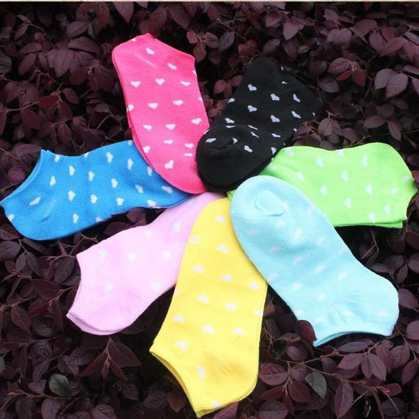 Kaos Kaki Ankle Motif Love Korea Import Ankle Cute Panjang Semata Kaki / TV-39