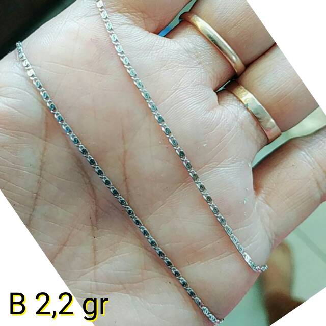 750 Kalung rantai asli kadar 750 75% variasi UBS baru jedar cantik kilat padat putih white gold