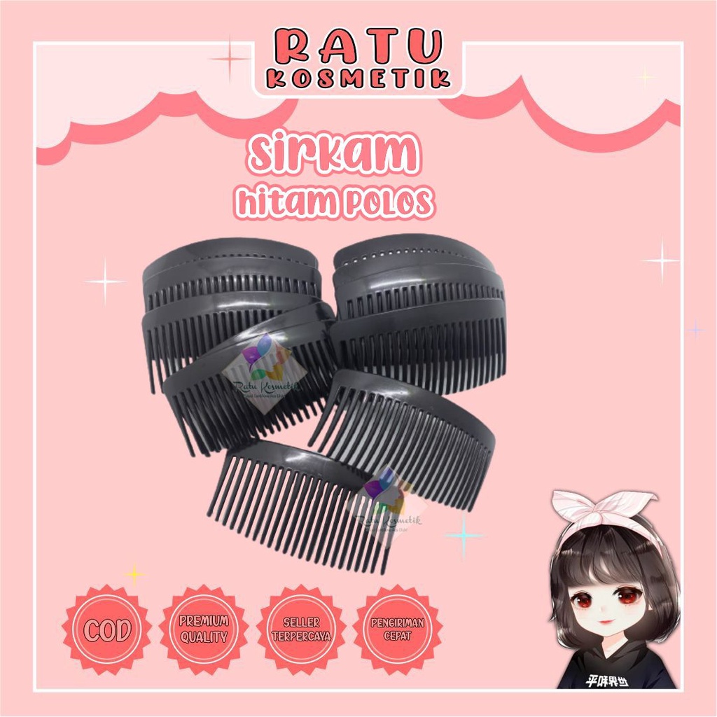 ❤ RATU ❤  Sirkam Rambut / Bando Sisir Motif Polos Mata Murah