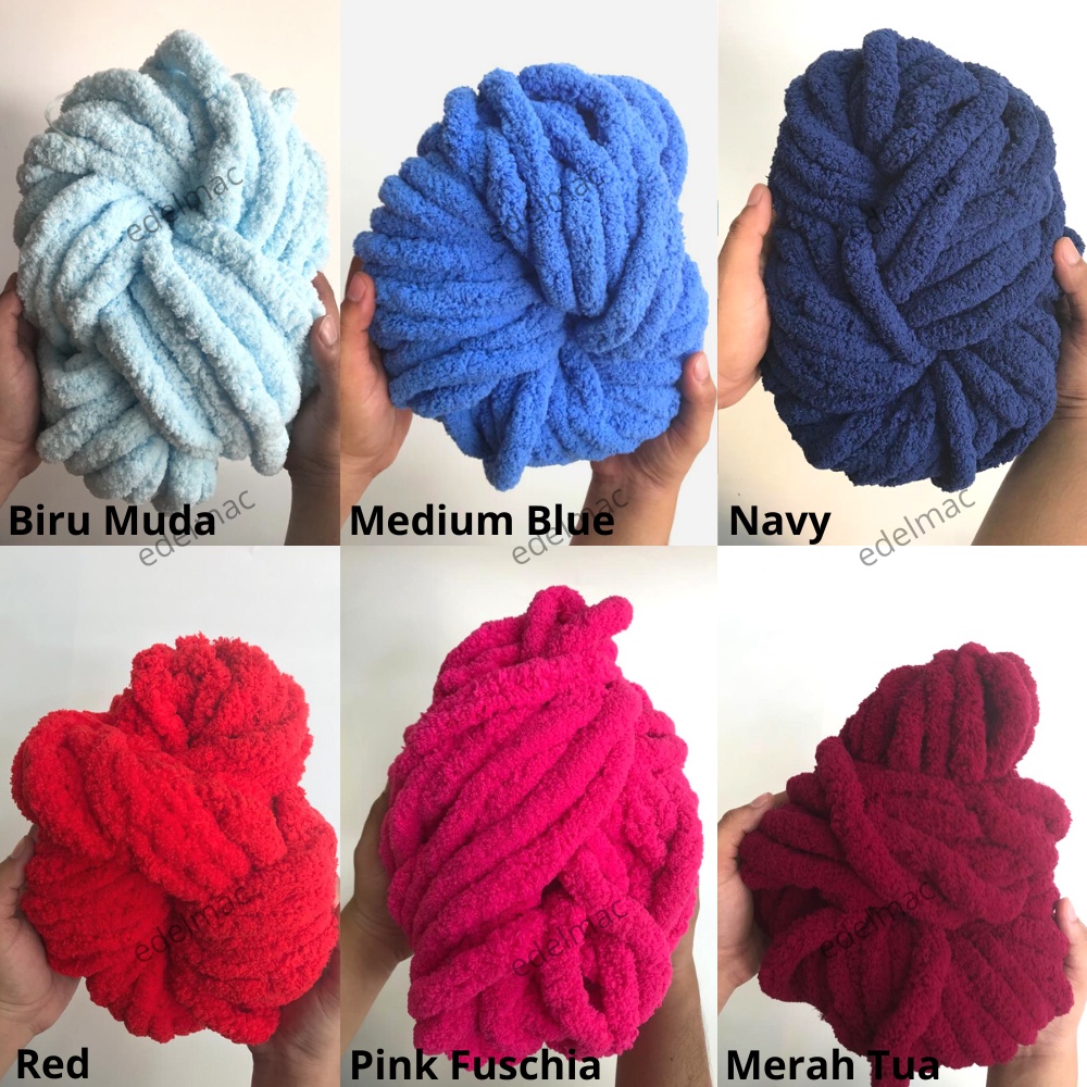 250gr DIY Rajut Selimut Hand Knitting Blanket Scarf Soft Acrylic Cotton Yarns Thick Wool Big Size Tebal Ukuran Besar