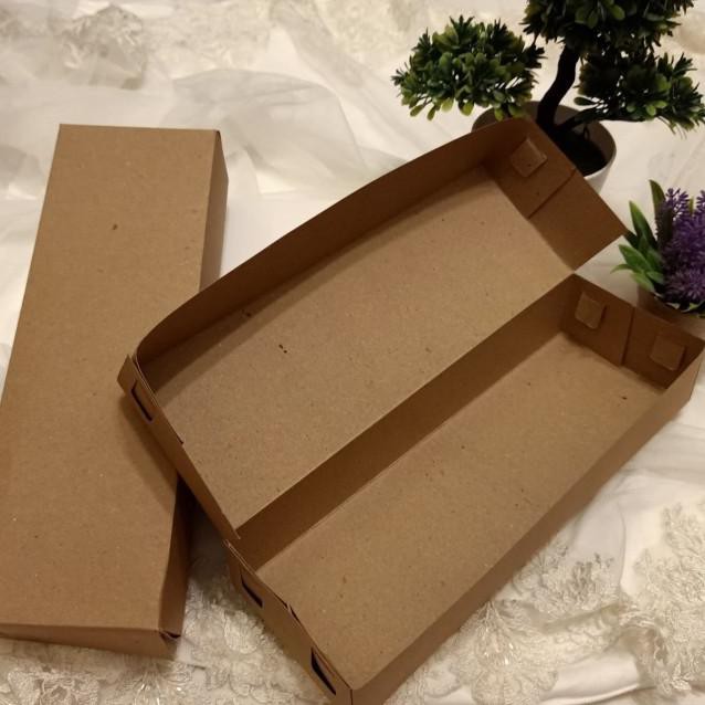 

♞ box serbaguna 27x9x5 polos warna putih dan coklat polos - Cokelat ☇