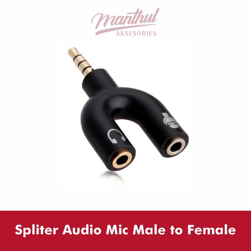 Spliter Audio Mic Male to Female