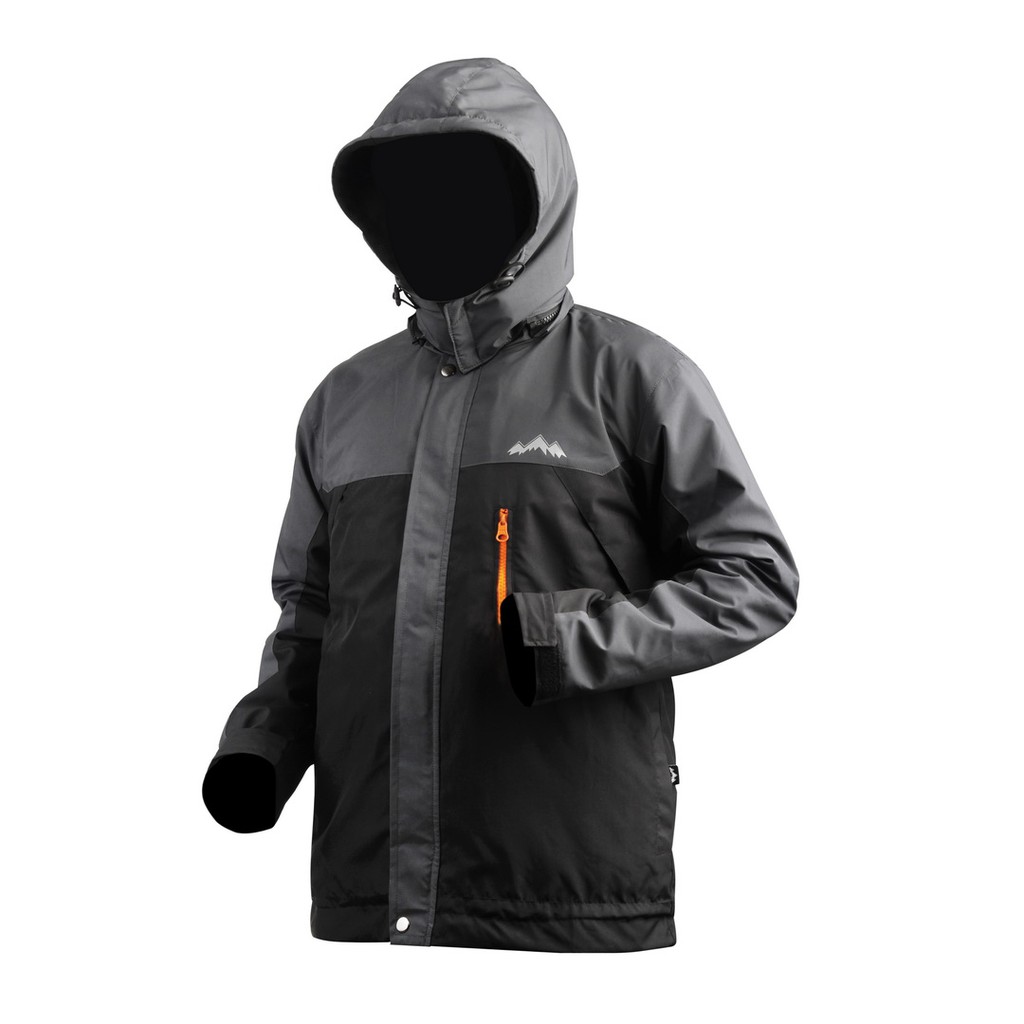 Jaket Taslan Outdoor Waterproof, Pria , Jaket Highlander Grey Black