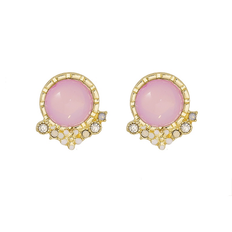 Sterling silver jarum Korea pink cat eye online influencer halus 2021new anting-anting kecil anting