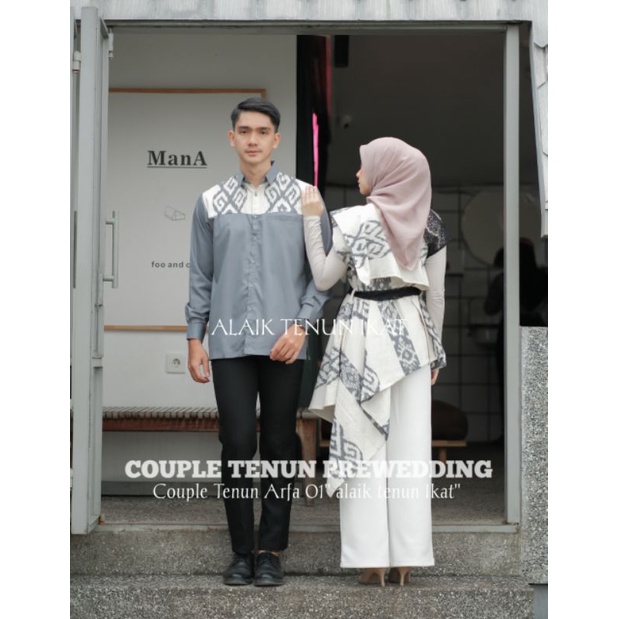 (READY STOK ) COUPLE BAJU TENUN ARFA 01 - KEMEJA TENUN - DRESS TENUN