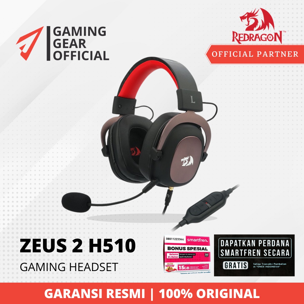 Redragon Zeus 2 - H510 Gaming Headset 7.1 With Microphone Usb Aux